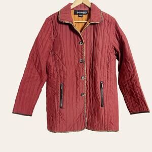 Vintage Weatherproof Red Quilted Single Breasted Insulated Coat Size M
